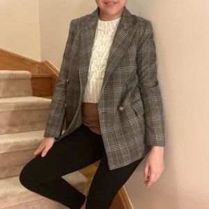 HM Waist Length Plaided Blazer